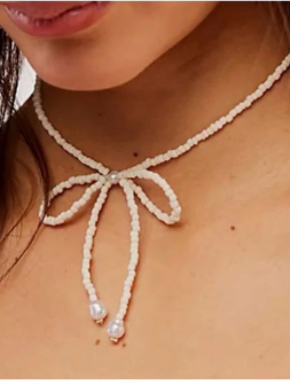 Free People Beaded Bow Necklace